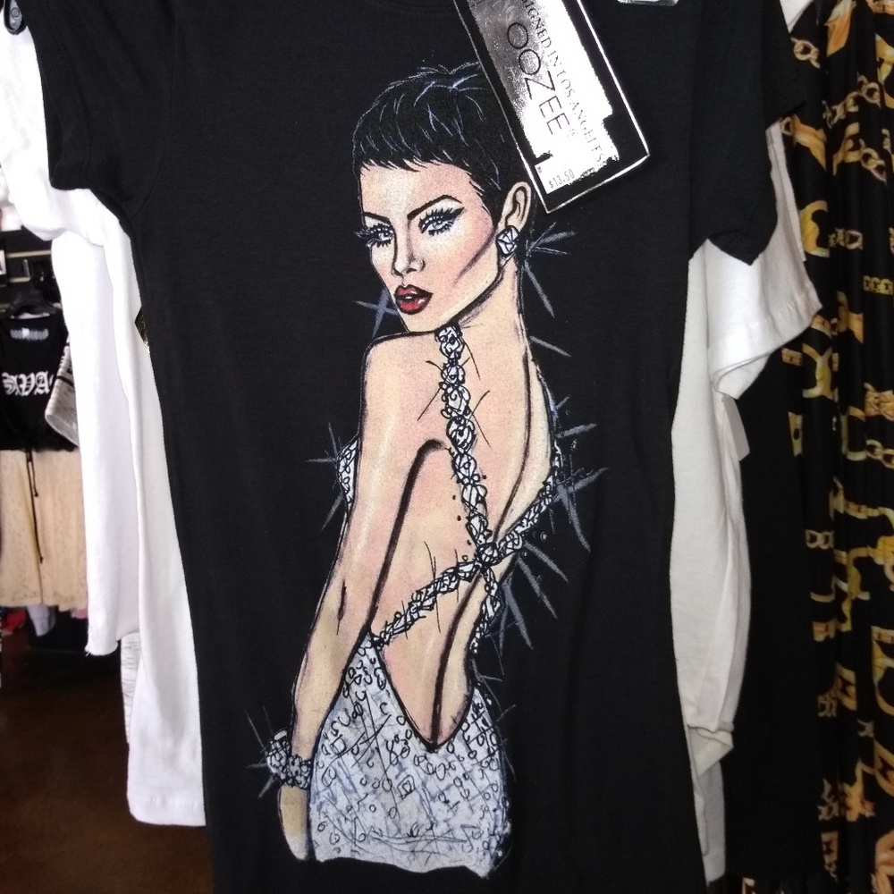 Black womens tight tee